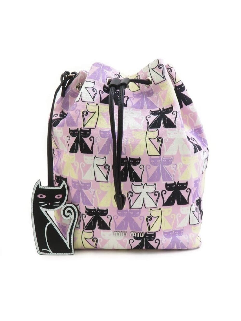Miu Miu Drawstring Pouch Canapa Cats